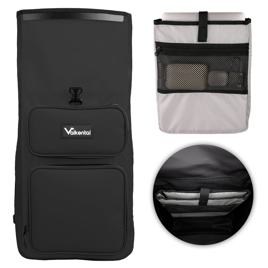 Sacoche Valkental 3-en-1 – 23 L, 100% étanche, Porte-ordinateur 15″, En Plastique Recyclé